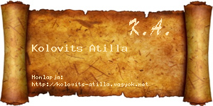Kolovits Atilla névjegykártya